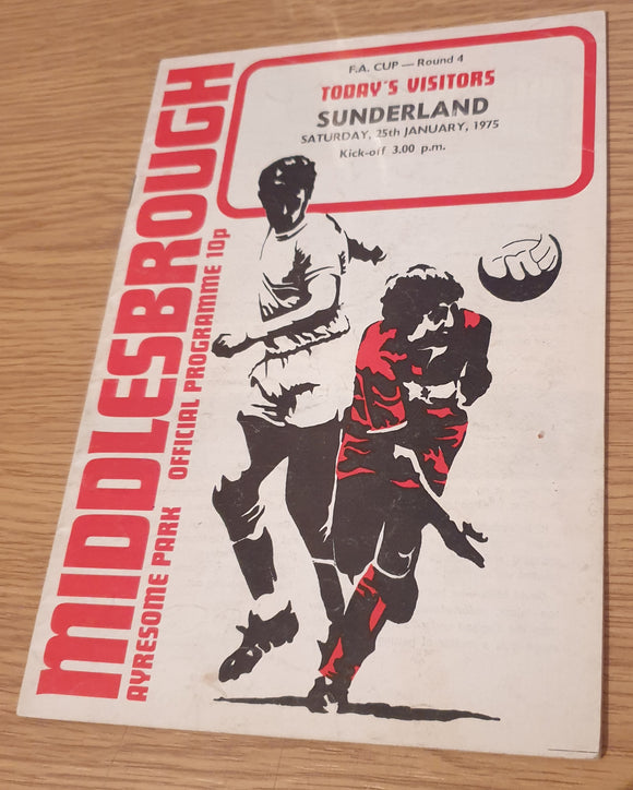 Middlesbrough v Sunderland 1974/5 FA Cup
