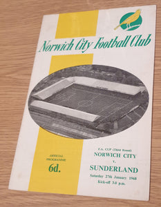 Norwich City v Sunderland 1967/8 FA Cup