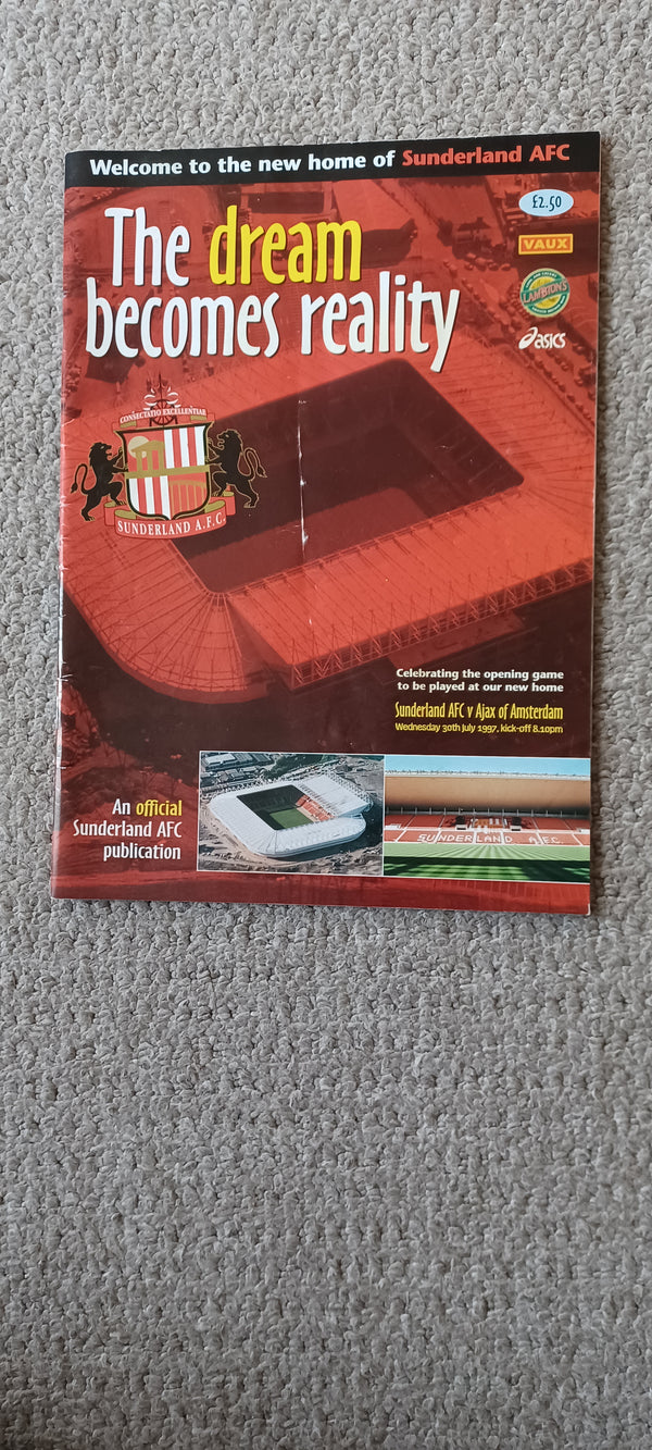 Sunderland v Ajax 1997 1st Ever at the Stadium of Light