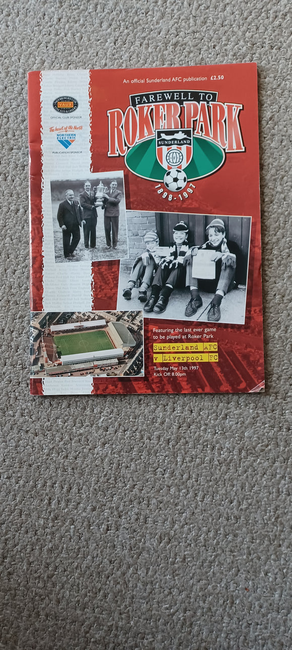 Sunderland v Liverpool Farewell to Roker Park 1997 Match Programme