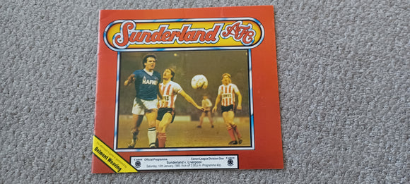 Sunderland v Liverpool 1984/5 12th Jan Postponed issue