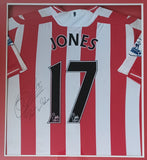Sunderland Kenwyne Jones Match Worn and framed/signed shirt
