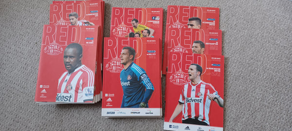 Sunderland Home Programmes 2013/14 COMPLETE SEASON