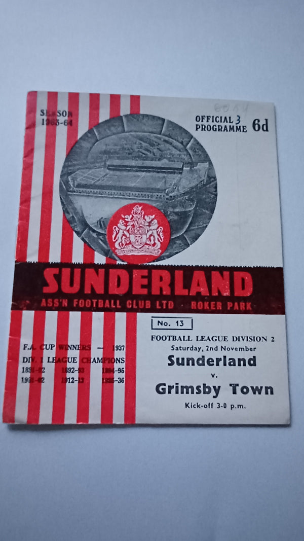 Sunderland v Grimsby Town 1963/4