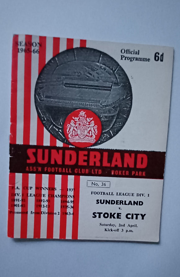 Sunderland v Stoke City 1965/6