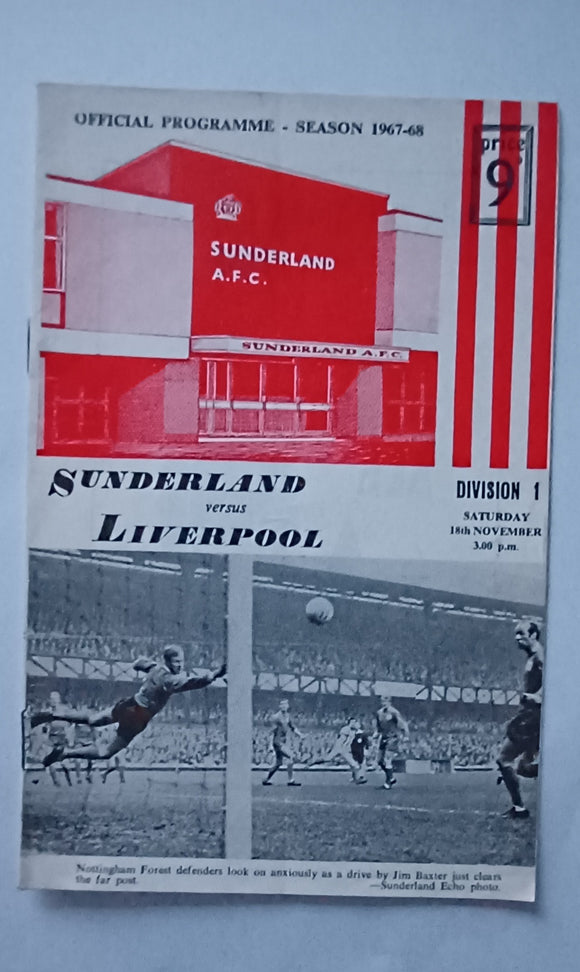 Sunderland v Liverpool 1967/8