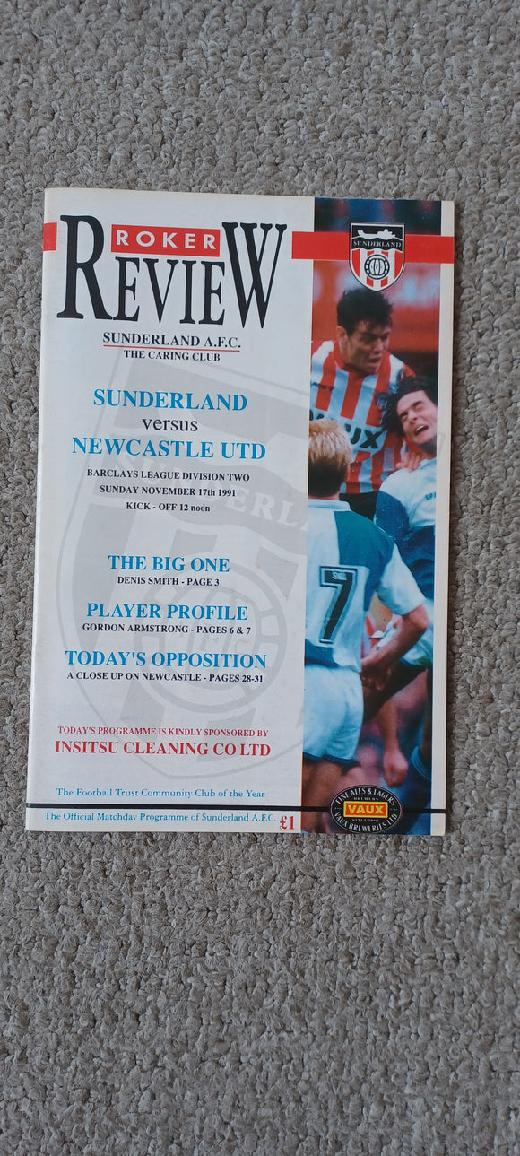 Sunderland v Newcastle United 1991/92