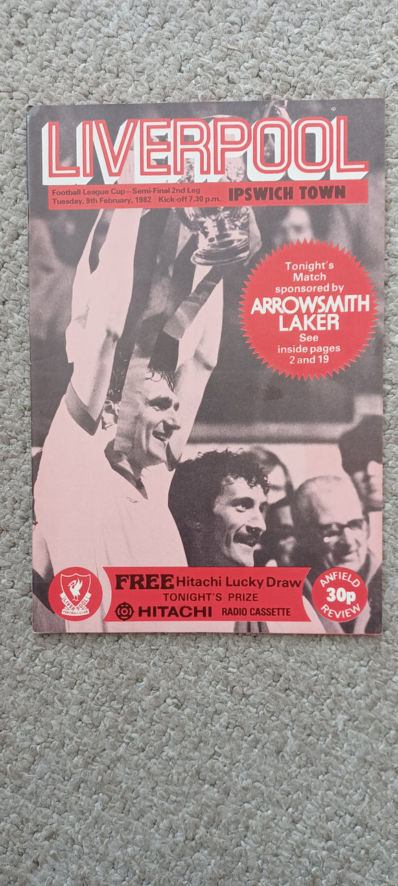 Liverpool v Ipswich Town 1981/2 FLC Semi final 2nd leg