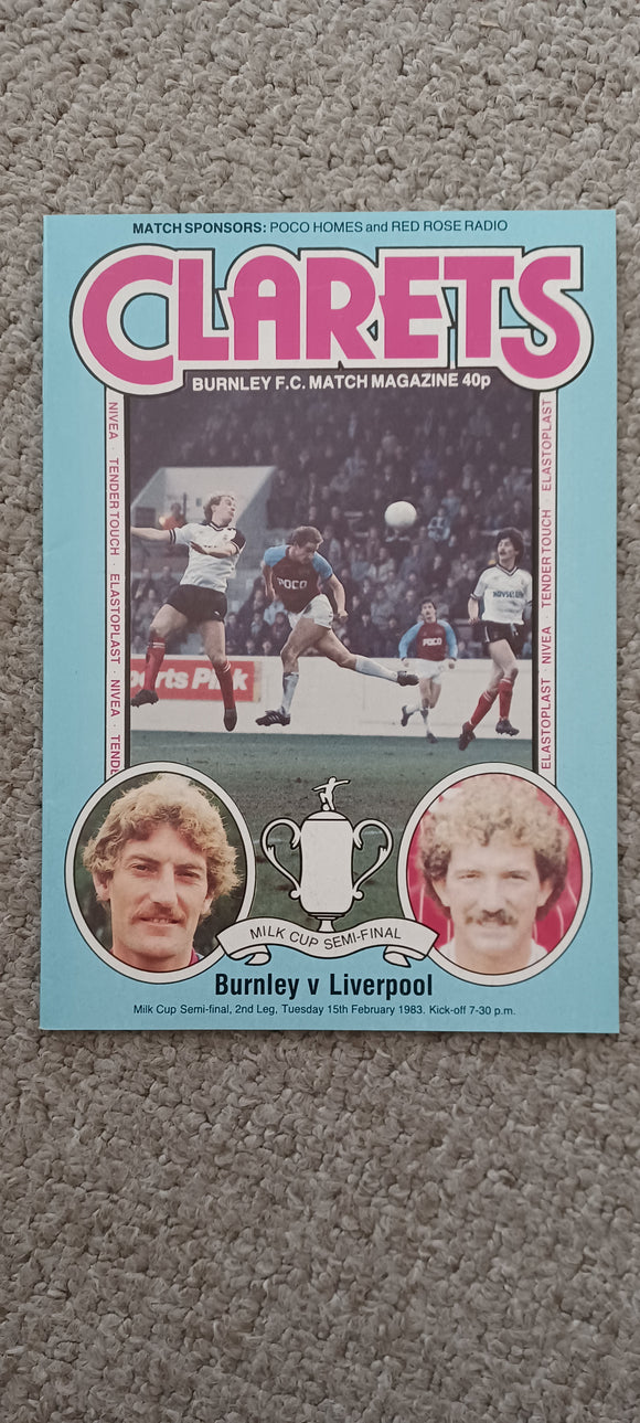 Burnley v Liverpool 1982/3 FLC Semi final 2nd leg