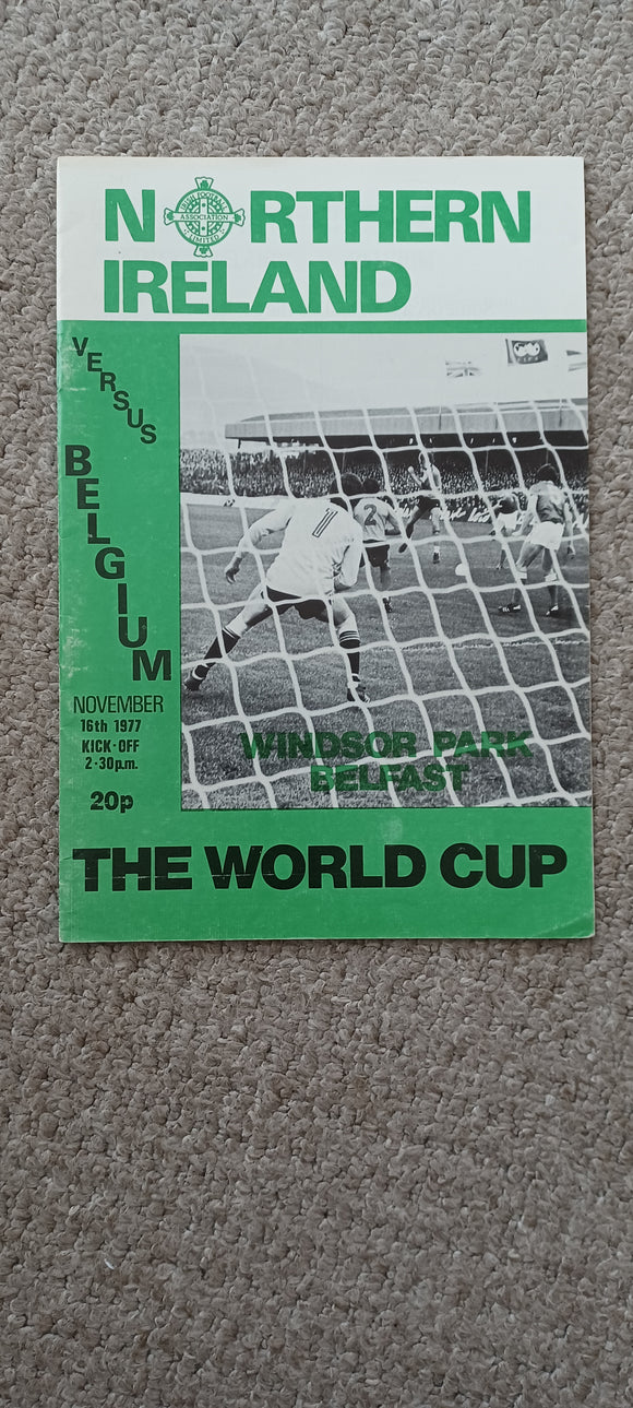 Northern Ireland v Belgium 1977  World Cup Qualifier