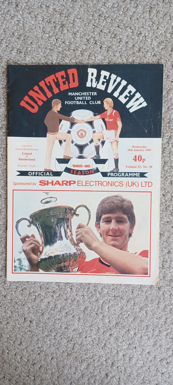 Manchester United v Sunderland 1985/6 FA Cup 4th Rd replay