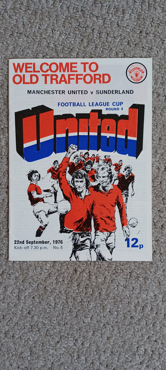Manchester United v Sunderland 1976/7 FLC Round 3