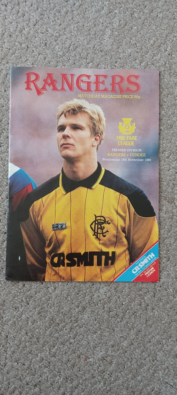 Rangers v Dundee 1986/7