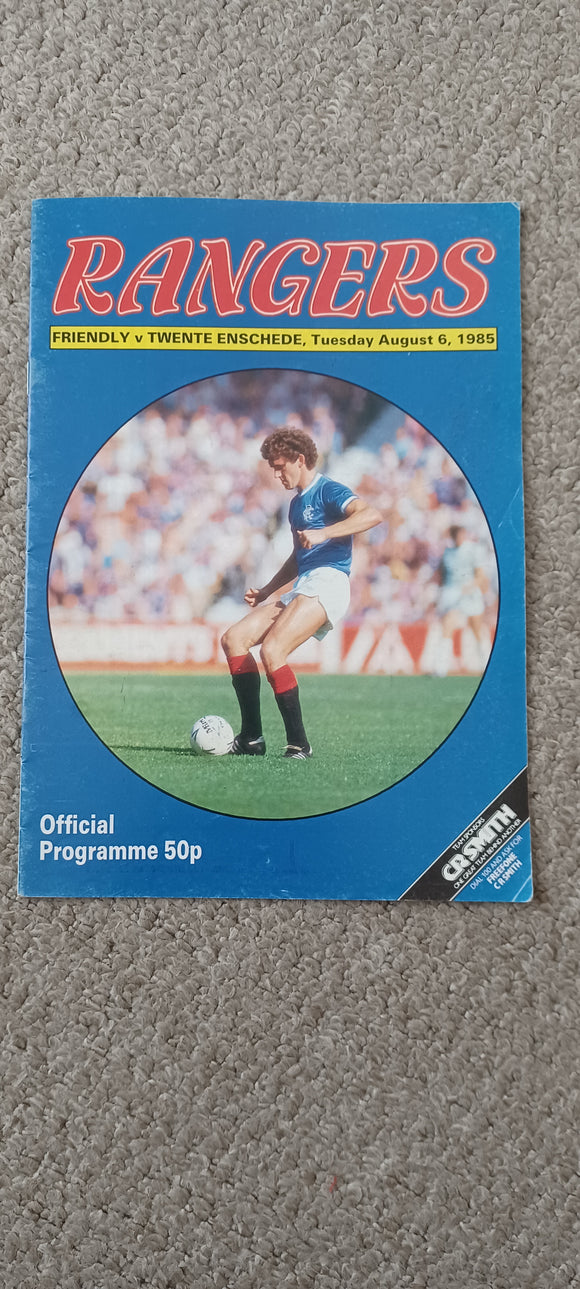 Rangers v Twente Enschede Pre season 1985/6