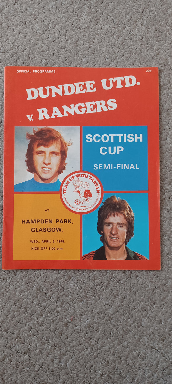 Rangers v Dundee Utd Scottish Cup Semi Final 1978