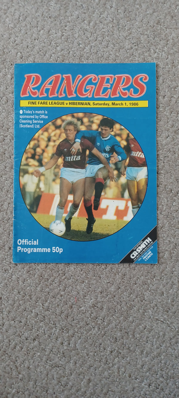 Rangers v Hibernian 1985/6