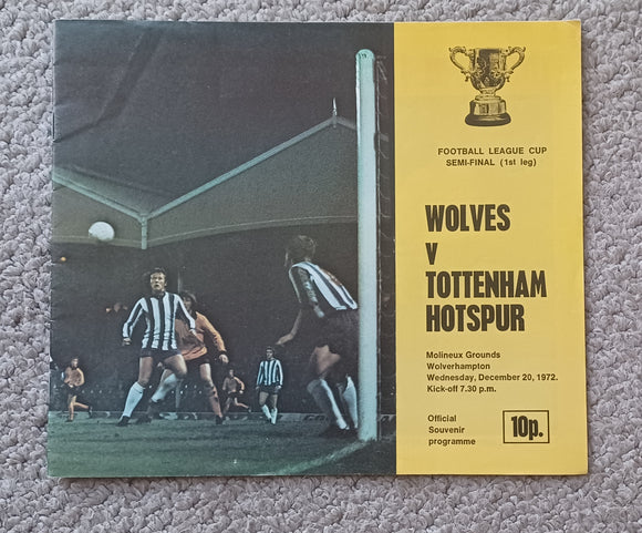 Wolves v Tottenham 1972/3 FLC Semi Final