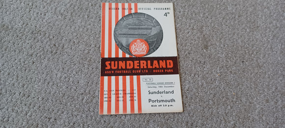 Sunderland v Portsmouth 1957/8