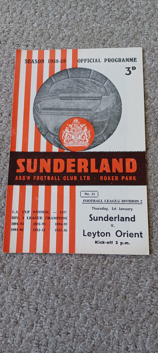 Sunderland v Leyton Orient 1958/9