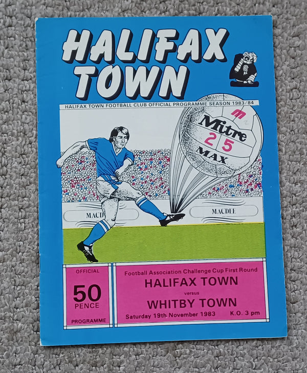 Halifax Town v Whitby Town FA Cup 1st round 1983/4