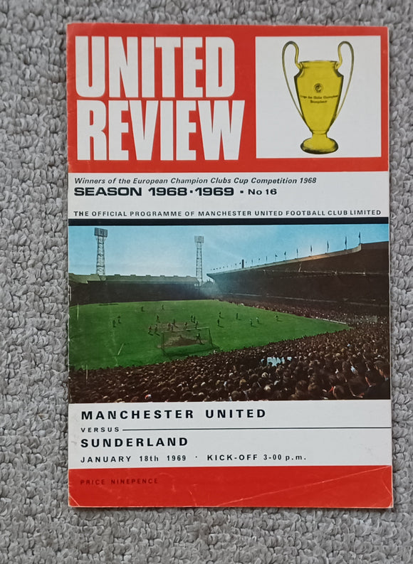 Manchester United v Sunderland 1968/9