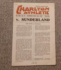 Charlton Athletic v Sunderland 1949/50