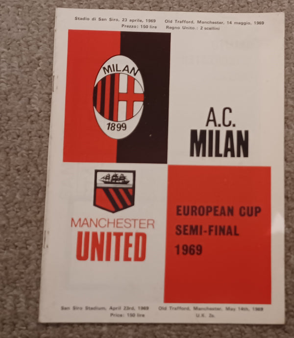 AC Milan v Manchester United 1969 European Cup Semi Final