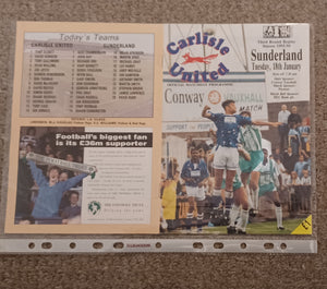 Carlisle Utd v Sunderland FA Cup 3rd Rd Replay 1993/4