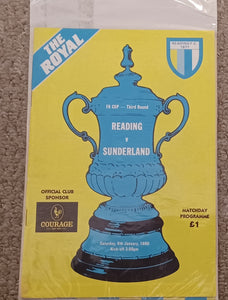 Reading v Sunderland FA Cup 3rd Round 1989/90