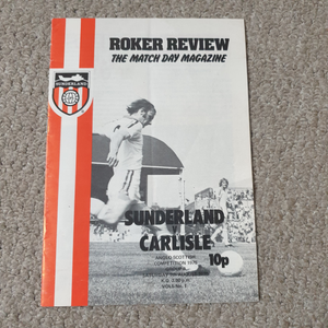 Sunderland v Carlisle Utd Anglo Scots Cup 1975/6