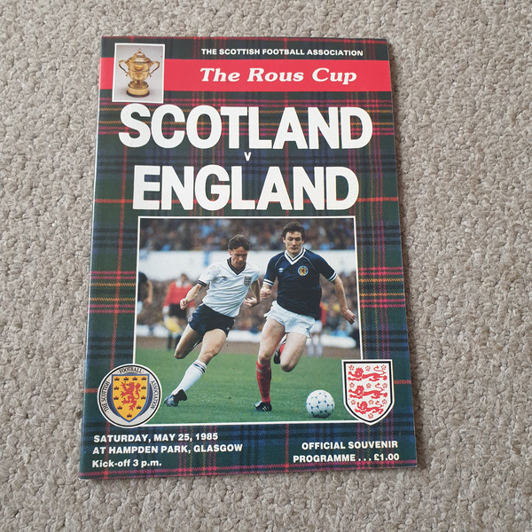 Scotland v England Rous Cup 1985