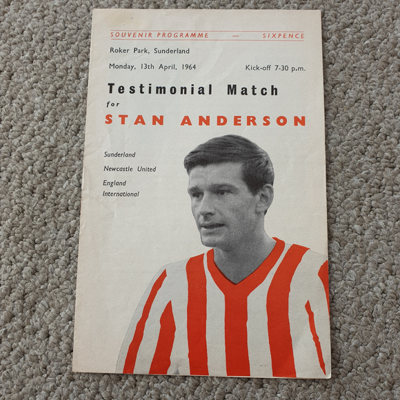 Stan Anderson Testimonial Sunderland v International X1 1964