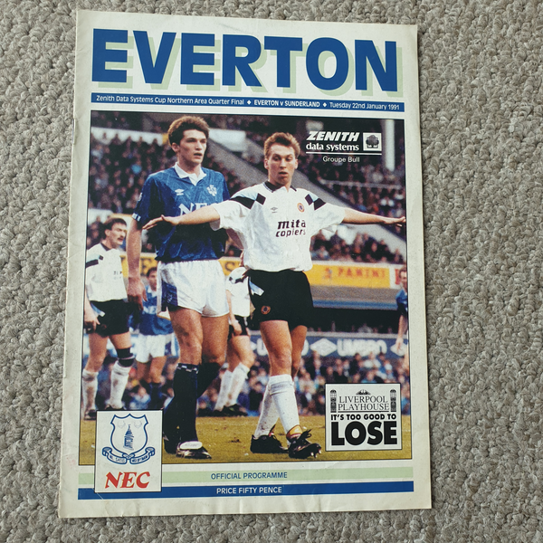 Everton v Sunderland ZDS Cup 1990/1