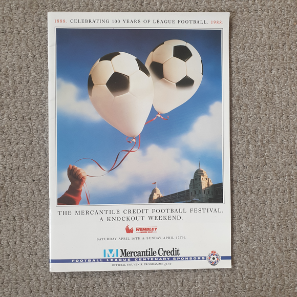 Mercantile Credit Festival of Football Programme 1988 at Wembley.