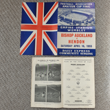 Match Programme Bishop Auckland v Hendon 1955 FA Amateur Cup Final with Songsheet