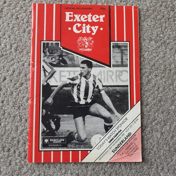 Exeter City v Sunderland FLC 1989/90 inc 1931 Cup reprint