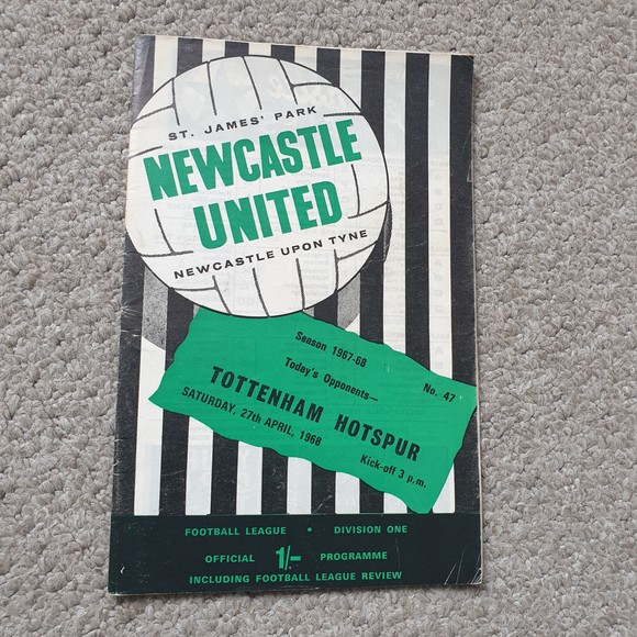 Newcastle United v Tottenham 1967/8
