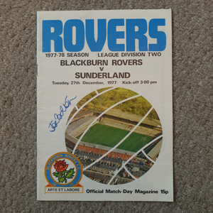 Blackburn Rovers v Sunderland 1977/78 Signed Joe Bolton