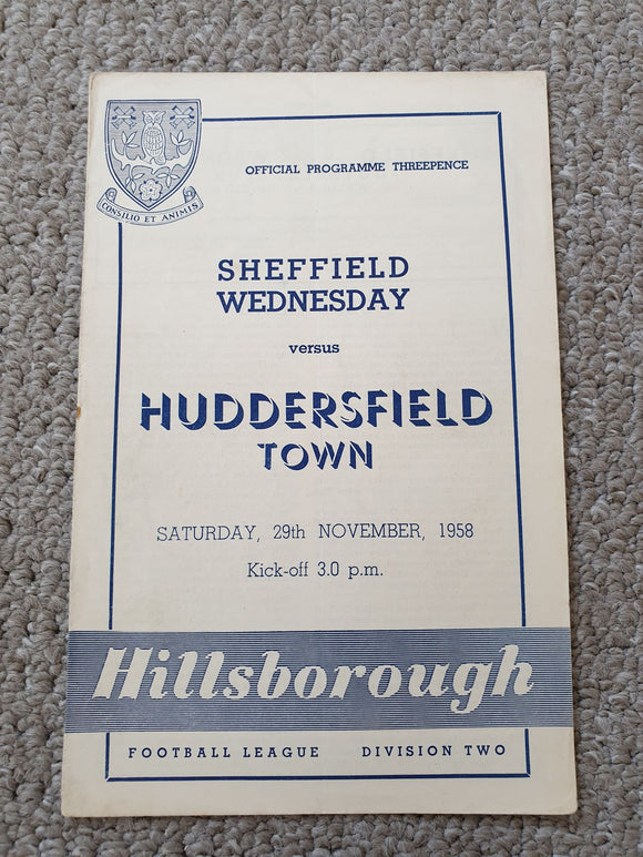Sheffield Wednesday vs Huddersfield 1958/59