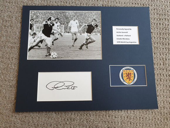 Signed Mounted Display - Archie Gemmill Scotland 1978 v Holland.