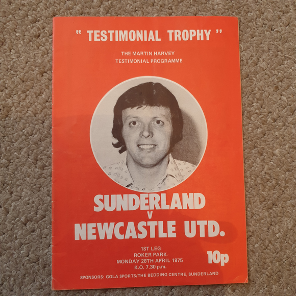 Sunderland v Newcastle United Martin Harvey Testimonial 1975