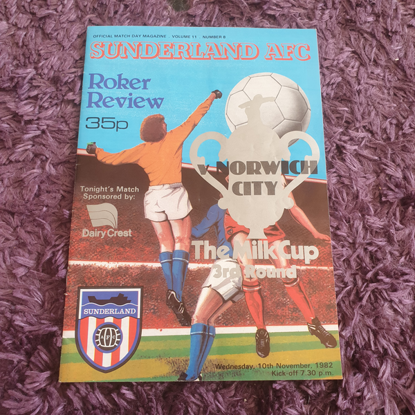 Sunderland v Norwich City Milk Cup 3rd Round 1982/3