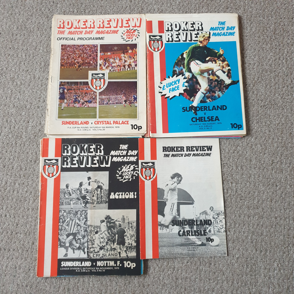 Sunderland Home Programmes 1975/6 Complete