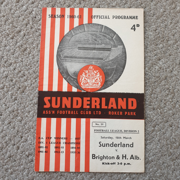 Sunderland v Brighton & HA 1960/1