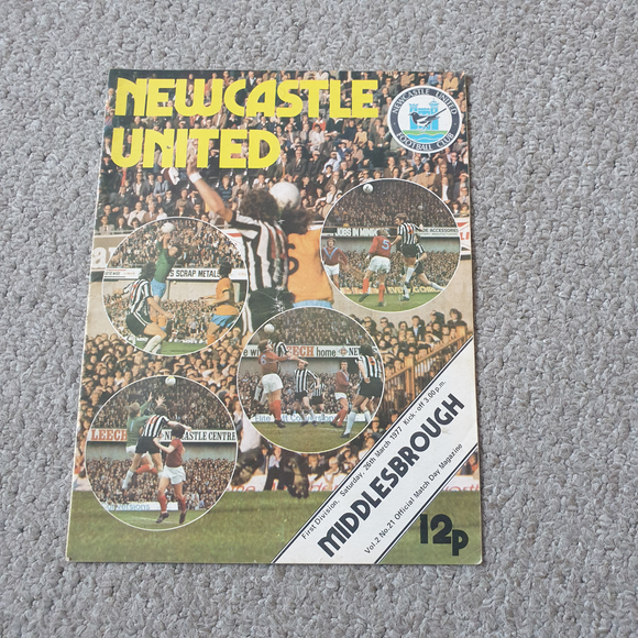 Newcastle United v Middlesbrough 1976/7 Signed
