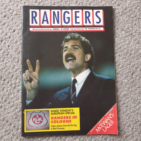 Rangers v FC Cologne 1988/9 UEFA Cup