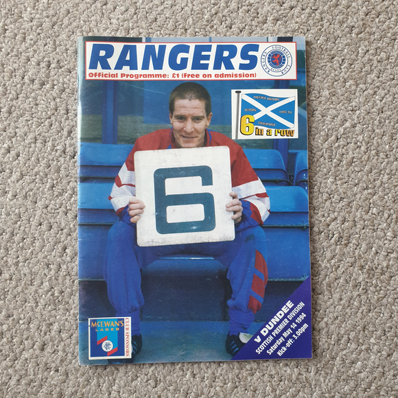 Rangers v Dundee 1993/4 Championship Special