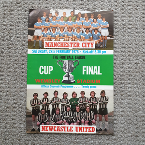Match Programme Manchester City v Newcastle Utd 1976 League Cup Final